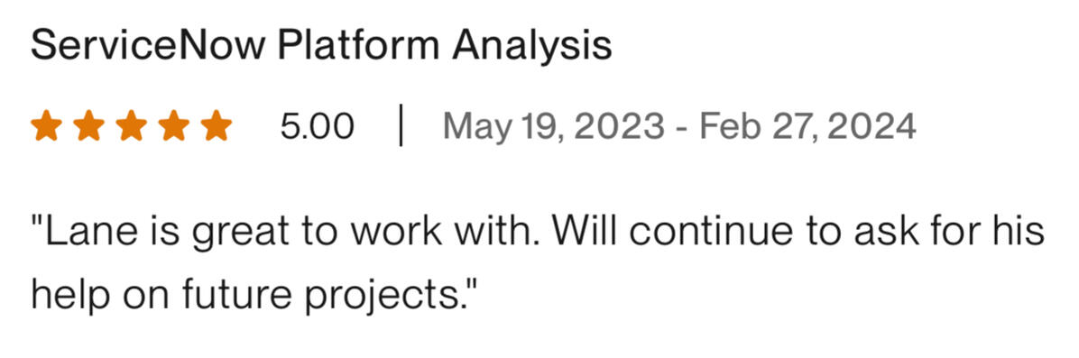 Lane is great to work with!